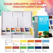 Akvarelinių dažų rinkinys Solid Watercolors Pigments Nešiojamas kelioninis akvarelės rinkinys 12 18 24 30 36 40 48 Spalvos