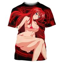 Vidurinės mokyklos DxD 3D spausdinimo seksualūs anime manga marškinėliai mergaičių vyrams moterims unisex gatvės apranga vasariniai negabaritiniai marškinėliai laisvalaikio mados viršūnės 4XL