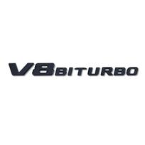 V8 BITURBO raidės Logotipas Automobilio Lipdukas Dvigubo Turbo Logotipo Sparno Modifikavimo Aksesuarai Etiketė Dekoratyvinis Lipdukas Matte Black