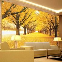 Peizažas Natūralūs Tapetai Rudens Peizažas Geltoni Miškai 3D Sienų Freska Krūva Lapų Sienų Popierius Svetainei 200 cm(W) x 140 cm(H)