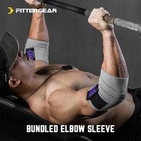 FITTERGEAR Sunkiosios atletikos ir powerliftingo alkūnių įtvarai L (Arm circumference >40cm)