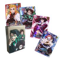 50 vnt./rinkinys Anime kortelės Tanjirou Zenitsu Nezuko Shinobu Giyuu Kimetsu No Yaiba Blizgančių kortelių kolekcija Vaikų žaislai Dovana
