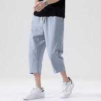 Summer Cotton Linen Short Pants Solid Color Lightweight Shorts Cropped Pants Men's Casual Pants Men's Loose Large Size XXXXXL