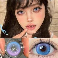 MillCreek cosplay kontaktiniai lęšiai Metiniai 2 vnt. 14,2 MM laipsniuoti kontaktiniai lęšiai su tirpalu cos anime personažo Helovino spalvoti kontaktiniai lęšiai Akių makiažas 0 violetinė