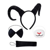 4Pcs Antelope Costume Set Antelope Ears Headband Tail Nose for Halloween Christmas Party Animal Cosplay Costume for Kids