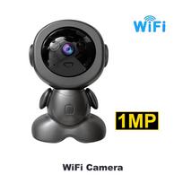 LS VISION Mini WiFi IP kamera belaidė vidaus roboto kūdikių monitorius Dviejų krypčių garso judesio aptikimo vaizdo kamera V380 CCTV saugos apsauga 1MP Cam No Card juoda