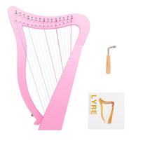15 stygų lyros arfa, masyvo medžio, nešiojama, reguliuojama, klasikinė maža arfa, pradedantiesiems, muzikos instrumentų dovanos pink #1