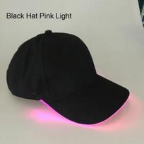 Madinga unisex vienspalvė LED šviečianti beisbolo kepurė Kalėdų vakarėliui Hat & Light rožinė/juoda