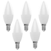 WiFi išmanioji lemputė RGB+W+C LED žvakės formos 5W E14 pritemdoma šviesa telefono programėlė SmartLife/Tuya nuotolinis valdymas 5pcs smėlis