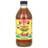 Bragg, Ekologiškas obuolių sidro actas su 'Chomo', medumi ir kajeno pipirais, 16 fl oz (473 ml)