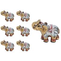 Resin Elephant Family Statue Elegant Figurines Feng Shui Decors Animal Sculptures Desktop Ornament for Home Office 1 auksas