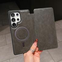Prabangi atlenkiama piniginė su kortelių skyriumi, odinis dėklas Samsung Galaxy S25 Ultra S24 S23 Plus S22 S25Edge, magnetinis atlenkiamas stovas, laikiklis, dangtelis Galaxy S22 5G