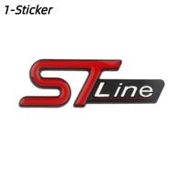 3D Metalinis ST Line Emblema Automobilio Priekinių Grotelių Ženklelis Bagažinės Lipdukas Kuga Fiesta Focus MK4 Aksesuarai 1-Sticker