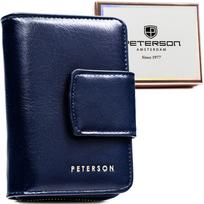 Moteriška tamsiai mėlyna ekologiškos odos piniginė su RFID apsauga „Peterson“ ST29