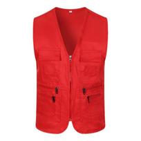 Men Multi Pocket Sleeveless Camera Outdoor Travelers Fishing Working Photography Vest Work Uniform Vest Zip Up Male Workwear XXXXL