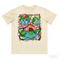 Pokémon Bulbasaur Evoliucija Spausdinta Grynos Medvilnės Marškinėliai Vyrams ir Moterims PavasarisVasara Nauja Kolekcija Madingi Trumpomis Rankovėmis Marškinėliai 4XL