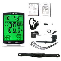 LIXADA 3 viename belaidis dviračio kompiuteris Daugiafunkcis LCD ekranas dviračio kompiuteris su širdies ritmu Green backlight balta