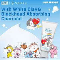 Senka X BT21 Collaboration Special Edition Perfect Whip veido prausiklis 4 tipų, 120 g (5 Parinktys) White Clay