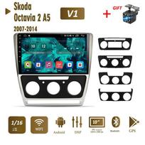2 Din Android automobilinis radijas Carplay skirtas Skoda Octavia 2007-2014 automobiliniam daugialypės terpės vaizdo grotuvas Navigacija GPS WIFI Android 2 Din 2+32GB 1+16GB
