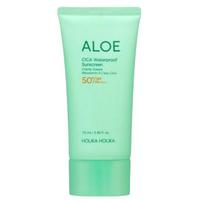 Holika Holika Aloe Cica Vandeniui atsparus apsauginis kremas nuo saulės SPF50+ PA++++ Raminanti UV apsauga 70ml