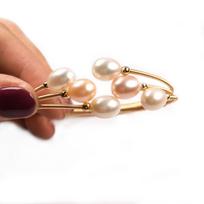 Naujo stiliaus moteriška apyrankė dirbtinių perlų apyrankė elegantiškoms moterims, mėgstančioms romantišką dovaną 7-8 mm violetinė