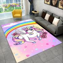 3D Animacinis Vienaragis Gyvūnas Kilimas, Kilimas Svetainei Vaikų Miegamajam Sofai Durų Kilimėlis Dekoras, Vaikų Žaidimų Neslystantis Grindų Kilimėlis 40x60cm(15x23in)