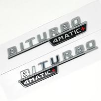 2vnt Automobilių raidės Sparno apdailos ženklelis BITURBO 4MATIC Plus emblemos lipdukas skirtas C43 E43 GLE43 GLC43 W205 W213 priedai BITURBO 4MATIC-Black