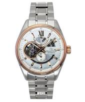 Orient Star Contemporary Nerūdijančio plieno skeletas dramblio kaulo spalvos ciferblatas automatinis RE-AV0123G 100M vyriškas laikrodis dramblio kaulas