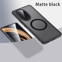 Smūgiams atsparus akrilinis telefono dėklas, skirtas Honor 200 Pro 100 Pro Magsafe belaidžio įkrovimo galinis dangtelis, skirtas Honor Magic 6 Pro 6 Ultimate Shell, negelsta For Honor 200 Pro juoda