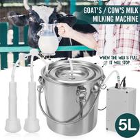 5L 220/110V Nerūdijančio plieno melžimo mašina ūkio karvėms ožkoms Vakuuminio siurblio kibiras Ganyklos Karvės Avies melžimo mašina Elektrinė melžimo mašina For cattle