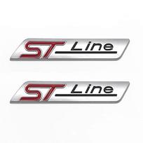 Metalinė ST Line lipdukas Automobilio sparno emblema Foc-us Mk4 MK3 4 EDGE Fiesta Ecosport Mond-eo MK5 ST Line logotipo priedai Style-1（Chrome）