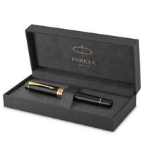 PARKER Duofold Classic Juodas GT Rašiklis Vidutinis 18K Auksas Dovanai Oficialus Gaminio Numeris 1931382 Rašiklis, Plunksna, Plunksna, Dėžutėje, Importuotas,