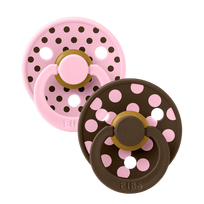 BIBS Studio Collection Polka Dots čiulptukų rinkinys 2 dydis (6 - 18 mėn.) Baby Pink / Mocha