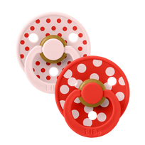 BIBS Studio Collection Polka Dots čiulptukų rinkinys 2 dydis (6 - 18 mėn.) Blossom / Candy Apple