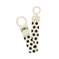BIBS čiulptuko laikiklis Polka Dot - Ivory / Black