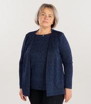 Hansmark moteriška kardiganinė palaidinė Ava 74138*01, juodas/elektrinė mėlyna