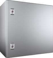 AX Compact enclosure, WHD: 500x500x300 mm, stainless steel 1.4301, with mounting plate, single-door, with two cam locks 1013000 | 4028177815131