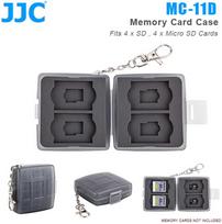 Atminties kortelių dėklas - JJC MC 11D 4 SD & 4 micro SD kortelės atsparus smūgiams juodas