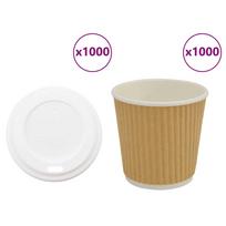 popieriniai kavos puodeliai su dangteliais 1000 vnt 4oz 100ml