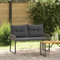 Lauko suolas Pilkas 118 x 55 x 82 cm PE rotangas ir audinys