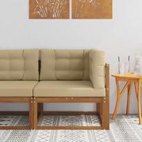 Lauko kampinis sofa Kietos akacijos mediena Natūrali