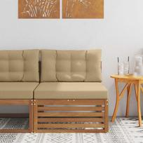 Lauko vidurinė sofa Kietos akacijos mediena Natūrali