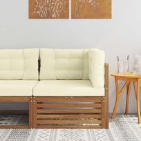 Lauko kampinis sofa Kietos akacijos mediena Natūrali