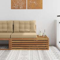 Lauko galinė sofa 3 Vienetas Natūrali 115 x 83 x 73 cm