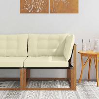 Lauko kampinė sofa Kietos akacijos mediena Natūrali