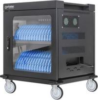 Manhattan Laptop Charging Cart/Trolley via AC Adapter (EU) 32-bay, Install device's AC Adapter (power cables) into unit, Suitable for ALL laptops (to 15.6"), iPads, MacBooks, Chromebooks, other USB-C devices, Bays 380x30x280mm, Cabinet, Lockable