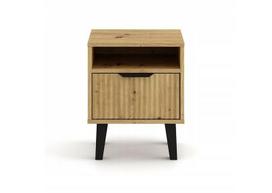 SCANDI 1S SLIM OAK ARTISAN BEDSIDE TABLE