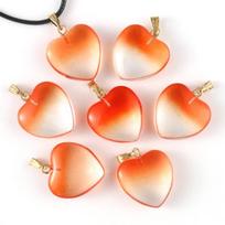10vnt 2020mm Meilės Širdelės Lampwork Pakabukas Papuošalams Kurti Rivex, Skaidrus oranžinis