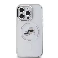 Karl Lagerfeld IML K AND CH Metal Frame MagSafe Case for iPhone 14 Pro, Transparent