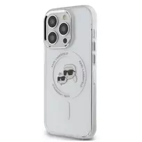 Karl Lagerfeld IML K AND CH Metal Frame MagSafe Case for iPhone 15 Pro Max, Transparent